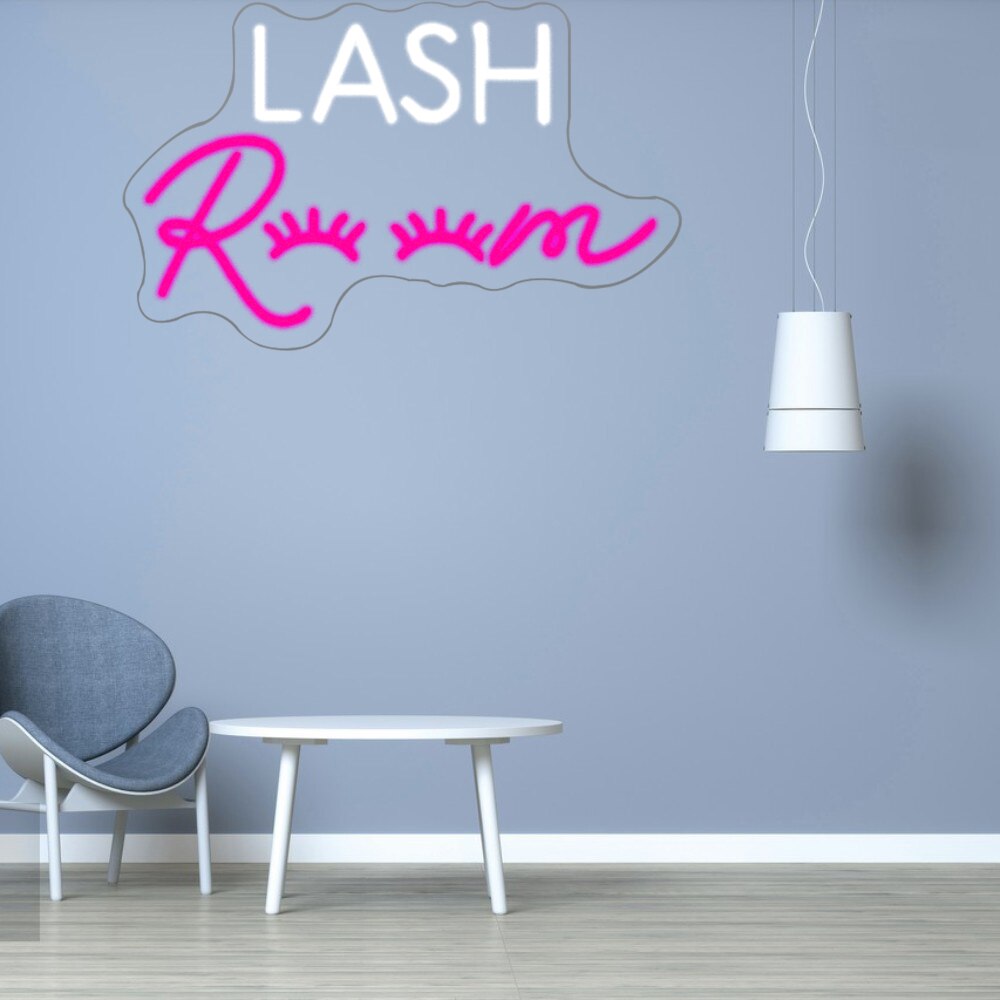 래쉬 룸 네온 사인 래쉬 룸 벽 장식, 맞춤형 LED 조명 래쉬 살롱 벽 아트, 상점용 LED, 미용실 LED 간판, 방 장식